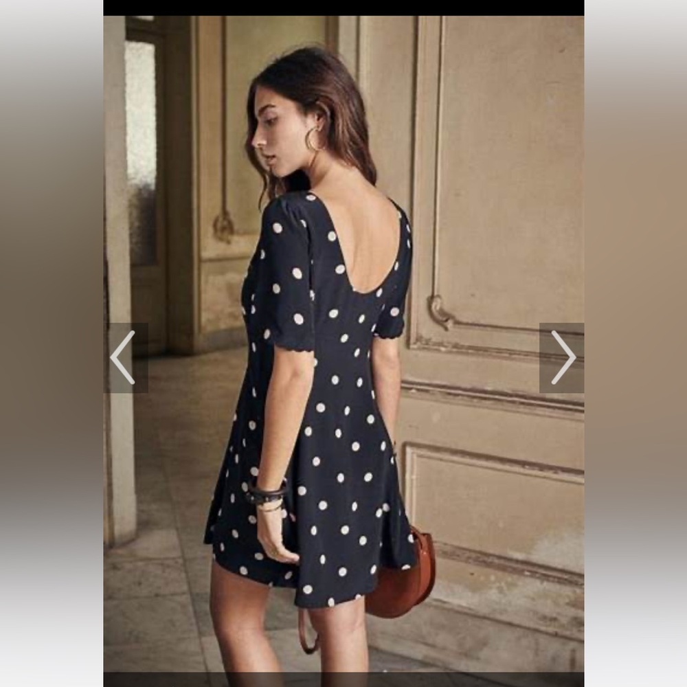 Sezane silk faustine dress 36